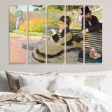 Camille Monet on a Garden Bench canvas wall art in room setting 7