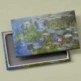 Water Lilies canvas front and rear frame view