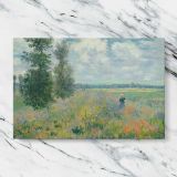 Poppy Fields near Argenteuil canvas artwork displayed on a marble background