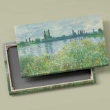 Banks of the Seine at Vetheuil canvas front and rear frame view
