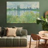 Banks of the Seine at Vetheuil canvas wall art in room setting 4