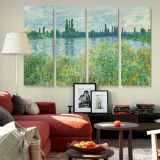 Banks of the Seine at Vetheuil canvas wall art in room setting 5