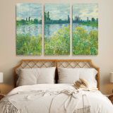 Banks of the Seine at Vetheuil canvas wall art in room setting 7