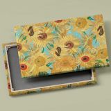 Sunflower Pattern Inspired by Van Gogh canvas front and rear frame view
