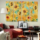 Sunflower Pattern Inspired by Van Gogh canvas wall art in room setting 4