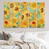 Sunflower Pattern Inspired by Van Gogh canvas wall art in room setting 7