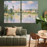 Vetheuil in Summer canvas wall art in room setting 4