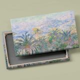 Palm Trees at Bordighera canvas front and rear frame view