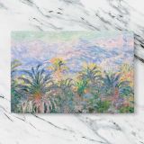 Palm Trees at Bordighera canvas artwork displayed on a marble background