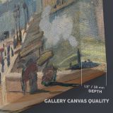 The Pont Neuf canvas texture and wrapped edge closeup
