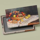 Apples and Grapes canvas front and rear frame view