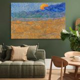 Landscape with Wheat Sheaves and Rising Moon canvas wall art in room setting 4