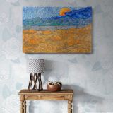 Landscape with Wheat Sheaves and Rising Moon canvas wall art in room setting 7