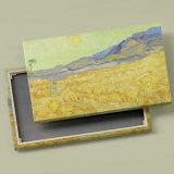 Wheatfield with a reaper canvas front and rear frame view
