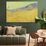Wheatfield with a reaper canvas wall art in room setting 4