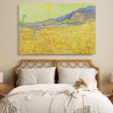 Wheatfield with a reaper canvas wall art in room setting 6