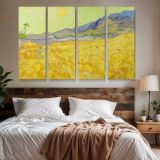 Wheatfield with a reaper canvas wall art in room setting 7