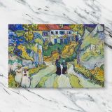 Stairway at Auvers canvas artwork displayed on a marble background