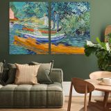 Bank of the Oise at Auvers canvas wall art in room setting 4