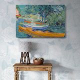 Bank of the Oise at Auvers canvas wall art in room setting 5
