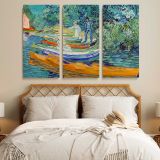 Bank of the Oise at Auvers canvas wall art in room setting 6