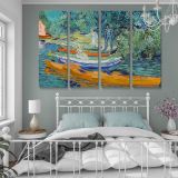 Bank of the Oise at Auvers canvas wall art in room setting 7