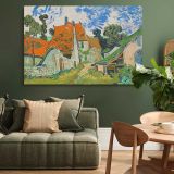 Street in Auvers sur Oise canvas wall art in room setting 4