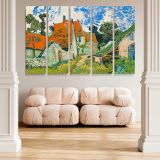 Street in Auvers sur Oise canvas wall art in room setting 5