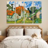 Street in Auvers sur Oise canvas wall art in room setting 7