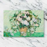 Roses canvas artwork displayed on a marble background