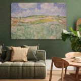 Wheat Fields beneath a Cloudy Sky canvas wall art in room setting 4
