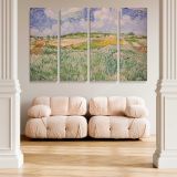 Wheat Fields beneath a Cloudy Sky canvas wall art in room setting 5