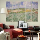 Wheat Fields beneath a Cloudy Sky canvas wall art in room setting 6