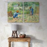 First Steps after Millet canvas wall art in room setting 5
