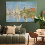 Regattas at Argenteuil canvas wall art in room setting 4