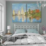 Regattas at Argenteuil canvas wall art in room setting 7