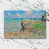 Cliff Walk at Pourville canvas artwork displayed on a marble background