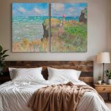 Cliff Walk at Pourville canvas wall art in room setting 7