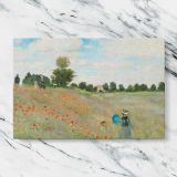 The Poppy Field near Argenteuil canvas artwork displayed on a marble background