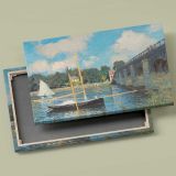 The Bridge at Argenteuil canvas front and rear frame view