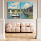 The Bridge at Argenteuil canvas wall art in room setting 4