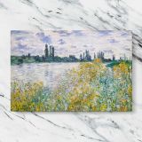 Ile aux Fleurs near Vetheuil canvas artwork displayed on a marble background
