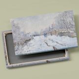 Snow at Argenteuil canvas front and rear frame view