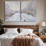 Snow at Argenteuil canvas wall art in room setting 7