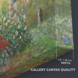 The Artists Garden at Argenteuil canvas texture and wrapped edge closeup