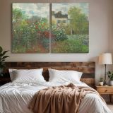 The Artists Garden at Argenteuil canvas wall art in room setting 7