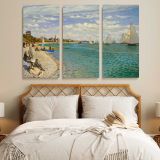Regatta at Sainte Adresse canvas wall art in room setting 5