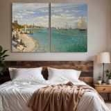 Regatta at Sainte Adresse canvas wall art in room setting 6