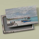 The Beach at Sainte Adresse canvas front and rear frame view