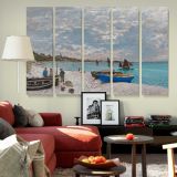 The Beach at Sainte Adresse canvas wall art in room setting 4